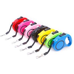 Dog Collars & Leashes 2021 Retractable Large Size 5M For Cats Walking Collar Leads Automatic Adjustable Pets Supplier Candy Color241H