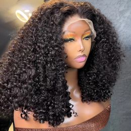 Synthetic Wigs baby hair Deep Wave Bob Lace Frontal Wig HD Curly Glueless Preplucke Front Human Hair Wig High Quality