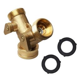 Connectors 2Way 3/4 Inch Garden Tap Brass Garden Hose Splitter YType Irrigation Valve Watering Connector Distributor Quick Connector