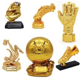 Decorative Objects Figurines Football Trophy Soccer Gold Plated DHAMPION Award League Souvenir Cup Fan Gift Shooter Crafts Europea281W