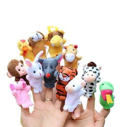 Chinese Zodiac 12pcslot Animals Cartoon Biological Baby Finger Puppet Plush Toys Dolls C40813881958