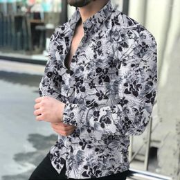 Men's Casual Shirts Party Ready Baroque Printed Long Sleeve Shirt Combined With Fitness & Style Masterfully Stitched Button Down Design