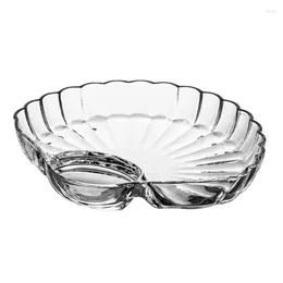 Plates Sushi Dumpling Plate With Sauce Compartment Reusable Seashell Shaped Serving For Taco Salsa French Fries