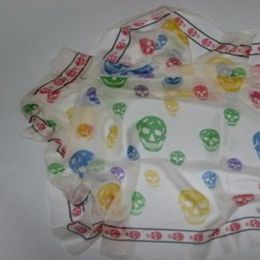 A M Queen Multicolor SKULL Scarves 90x90cm 100% Silk THIS LINK IS NOT SOLD SEPARATELY 234R