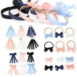 Hair Accessories Silk Ribbon Headbands For Girls Adjustable Non-Slip Elastic Dressy Pastel Lacy Baby Band Headwraps Cute Ki