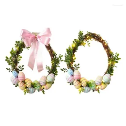 Decorative Flowers Artificial Easter Flower Holiday Wreath Front Door Decor Farmhouse Rustic Seasonal Home For Wall Porch Fireplace