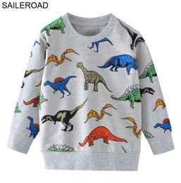 SAILEROAD Cartoon Dinosaur Boys Sweatshirts for Little Kids Hoodies Clothes 27Years Autumn Children Long Sleeve Shirts Cotton Y208785265