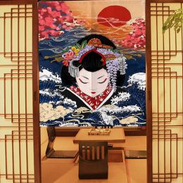 Curtains UkiyoE Doorway Curtain Kabuki Geisha Noren for Sushi Shop Izakaya Decoration Kitchen Curtains Japanese Colourful Door Curtain