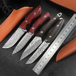 Camping Hunting Knives Stainless Steel Outdoor Camping Blade Fixed Barbecue Knife With Meat Cutter Barbecue Hunting Knife For Survival With Case 240312