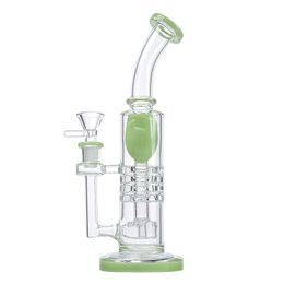 Heady Thick Glass Bong with Glass Bowl 8.2Inch Water Pipe Inverted Showerhead Barrel Percolator Ratchet Percolator 14mm Female Joint YQ02