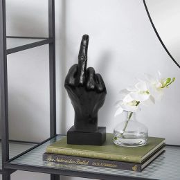 Sculptures Personalised Middle Finger Statue Ornament Home Desk Decoration Accessories Desktop Gesture Figurine Sculpture Living Room Decor