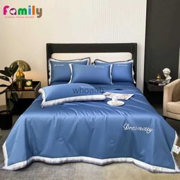 Comforters sets 2024 Fashion High Quality Summer Ice Thin Quilt Comforter Soft Air Conditioning Breathable Office Blanket Bedspread Blue Pink YQ240313