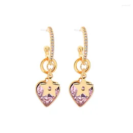 Dangle Earrings Cute Romantic Arrival Gold Colour Glass Brass Drop Earring For Women Handmade Charming Date Gift