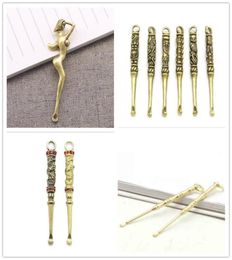 Brass Material Metal Spoon Dab Key Ring Smoking Pipe Accessories Earpick Shovel Wax Tools Scoop Dabber For Hookah Shisha Herb Snuf5483679