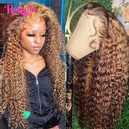 Synthetic Wigs Synthetic Wigs Highlight Wig Hair Deep Wave Frontal Wig 13x6 Lace Front Glueless Wigs Sale 13x4 Water Wave Curly Wigs ldd240313