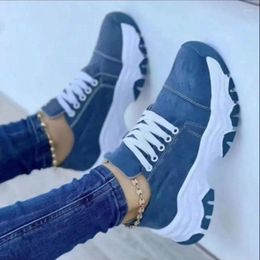 Dress Shoes 2024 Thick-soled Lace-up Running Women's Plus Size 43 Low-top Casual Single-shoe Sneakers Wedges For Women