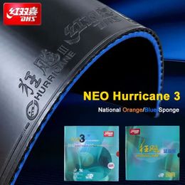 Original Neo Hurricane 3 National Table Tennis Rubber Orange Sponge Blue Professional Ping Pong 240227