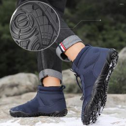 Walking Shoes Warm Winter Boots Plush Waterproof Hiking Comfortable Male Sneakers Windproof For Outdoor Activities In Autumn And