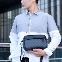 Shop Factory Wholesale Chequered Mens Backpack Single Shoulder Bag Crossbody Small Business and Leisure Trendy Brand Horizontal Large Capacity