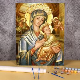 Number Acrylic Paint By Numbers Religion Goddess Painting for Living Room Modular Picture Drawing On Chemical Fibre Cloth Wall Decor