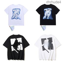 Mens Designert Shirt Fashion Offs t Shirt Classic Brand Man Women Cotton Tee Shirts Luxury Short Sleeves Offswhite Tops Tees Back Arrows Paint Off White Tshi Tzjc