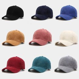 LDSLYJR 2021 Autumn and winter corduroy solid Colour Casquette Baseball Cap Adjustable Snapback Hats for men and women 33244y
