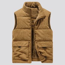 Winter Fashion Wool Vest Male CottonPadded Vests Coats Men Sleeveless Jackets Warm Waistcoats Clothing Plus S6XL 240229