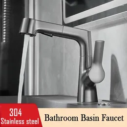 Bathroom Sink Faucets Pull-out Basin Faucet Pure Copper Tube And Cold Dual-mode Adjustable Zinc Alloy Electroplating Process