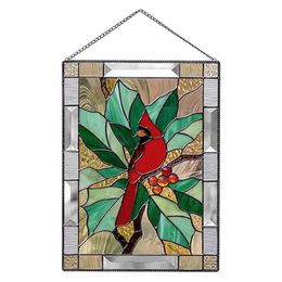 Decorative Objects & Figurines Stained Glass Window Panel Hangings Bird Pattern Acrylic Pendant With Chain Handcrafted Wall Home D2942