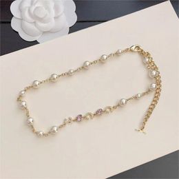 Sailomoon Nacklaces Anhänger Halsketten 18k Gold Luxusbuchstaben Sailorom Halskette Designer Schmuck für Frauen Kette Choker Perlen Perlen Klee Buchstabe Diamant 980