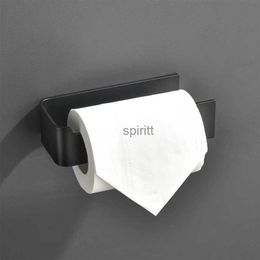 Toilet Paper Holders Aluminium Paper Roll Holder Black Toilet Tissue Hanger Free Punch Paper Rack Bathroom Accessories WC Tissue Hanger Kitchen Paper 240313