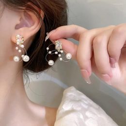 Stud Earrings 925 Silver Needle Trend Korean Style Color Simple Pearl Ear Clasp Hoop For Women Fine Elegance Jewelry Gifts