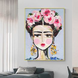 Calligraphy Woman Portrait Impressionist Canvas Painting Modern Abstract Girl Posters and Prints Cuadros Wall Art Pictures for Home Decor