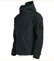 Men's Jackets Fleece Outdoor Soft Hardshell Jacket Solid Color And Camouflage Referee Coat Rain Men Hooded Windbreaker