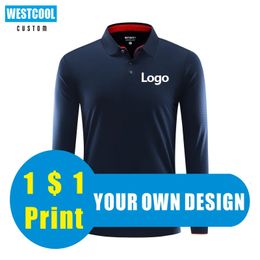 Long Sleeve Quick-drying Sports Polo Shirt Custom Print Embroidery Breathable Men And Women Clothing S-4XL WESTCOOL 240313