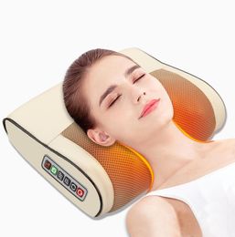 Infrared Heating Electric Massage Pillow Neck Shoulder Back Head Body Musle Multi Relaxation Massager Shiatsu Relief Pain Device4671440