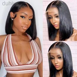 Synthetic Wigs Synthetic Wigs Short Wig Straight Hair Lace Front Wigs Glueless Wig Hair Wigs for Women Density ldd240313