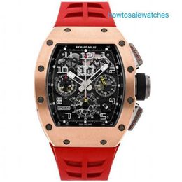 Casual Watch RM Watch Celebrity Watch RM011-SP Chronograph Automatic Rose Gold Mens Strap Watch RM011 AJ RG