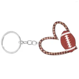 Keychains Key Chain Bag Hanging Decoration Ring Ornament Rings Wooden Rugby Keychain Keyring Holder