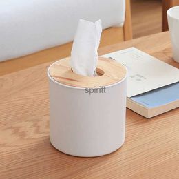 Toilet Paper Holders Toilet Paper Box Wooden Cover Round Tissue Box Solid Colour Napkin Holder Case Simple White Home Car Tissue Paper Dispenser 240313