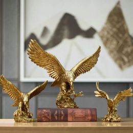 Miniatures Resin Golden Eagle Miniature Model Statue Art Collection Ornament Sculpture Beauty Wind Office Desktop Feng Shui Decoration