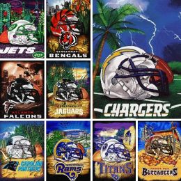 Stitch American Football Poster Diamond Painting Full Drill Sports Painting Wall Art Gifts To Men Fans Christmas Birthday Party Decor