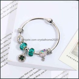 Charm Bracelets Childrens Green Large Hole Beaded Pan Jiaduo Handle String Couple Bracelet Child Female Drop Delivery Jewellery Ot7Gn