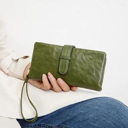 Wallets Vintage Women's Wallet 2024 Fashion Long Female Clutch Bag Zipper Coin Purses Large Phone Luxury Designer Ladies Card Holder