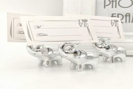 Wedding Favours Gift quotLucky in Lovequot Silver Lucky Elephant Place Name Po Card Holder Party Decoration5516694