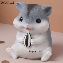 Boxes DXUIALOI creative cartoon children piggy bank resin crafts can store and take the piggy bank home decoration bedroom desktop