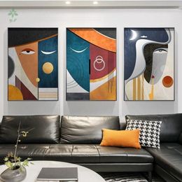 Paintings Abstract Face Art Print Modern Geometric Living Room Decor Canvas Indoor Decoration285F
