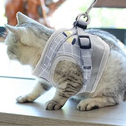 Adjustable Cat Accessories Harness Reflective Kitten Collar and Leash Set Supplies Goods for Small Dog Pet Rabbit Puppies 240229