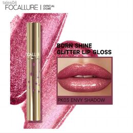 Lipstick FOCALLURE Glitter Lip Glosses Waterproof Longlasting Lip Glaze Moisturising Liquid Lipstick Mirror Surface Lips Makeup Cosmetics 240313