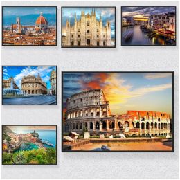 Stitch DIY Diamond Painting of Europe Italy Rome Milan Florence City Landscape Full Round/Square Drills Jewellery Mosaic Art Wall Decor